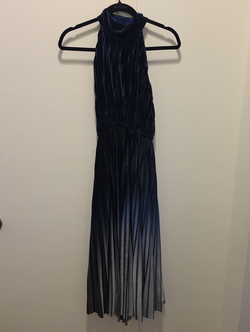 Pleated Halter Midi Dress